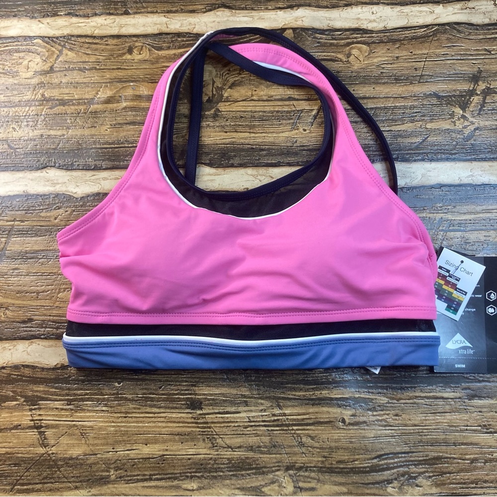 Avia bikini top small pink, blue and black